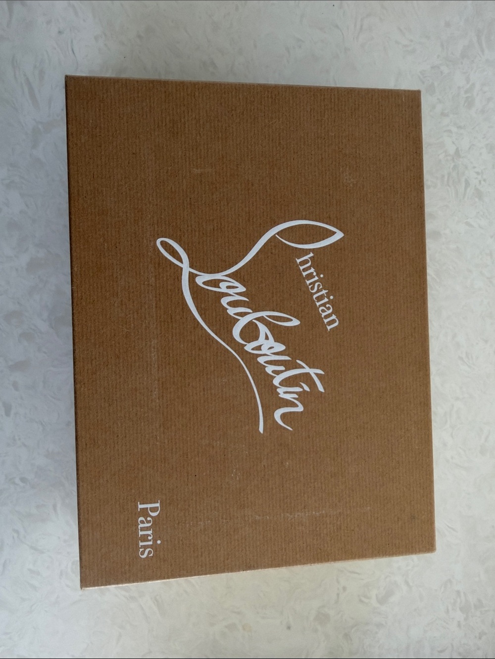Christian Louboutin Shoe Box - Tan with White Logo
